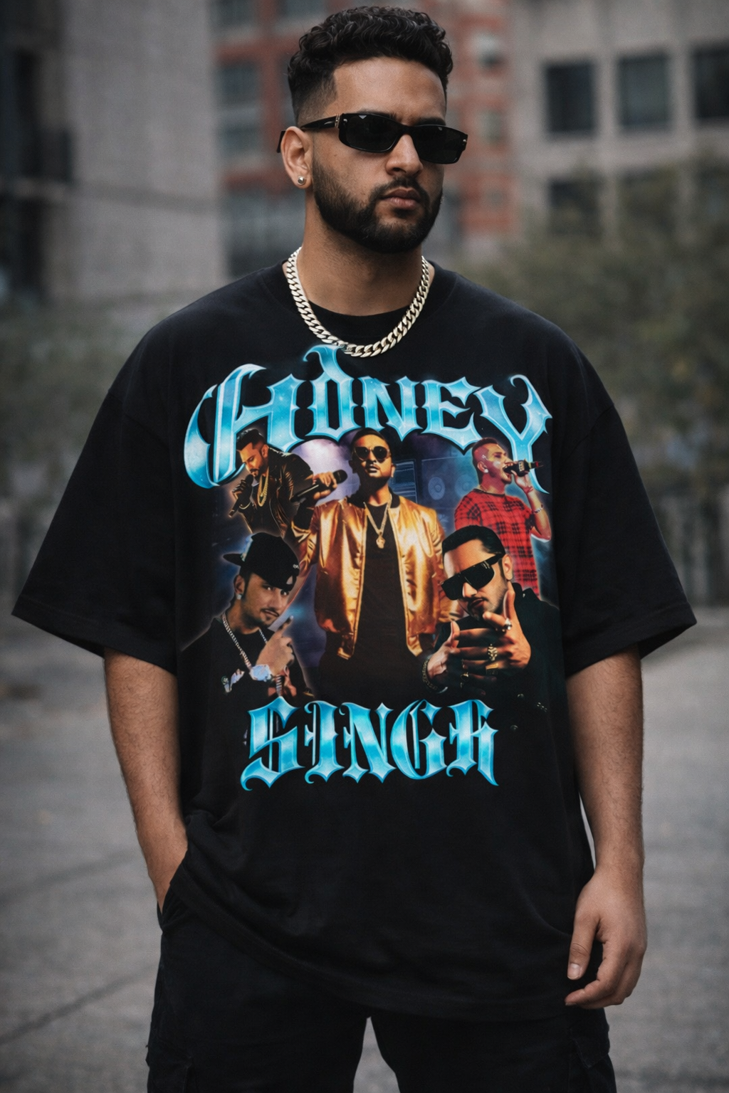 Honey Singh Y2K Hip Hop Rise and Vibe Attitude Unisex Oversized Graphic T-Shirt