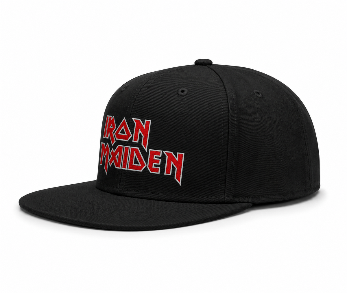 Iron Maiden Unisex Snapback Cap With Red Pointed Cuts Crest Design 
