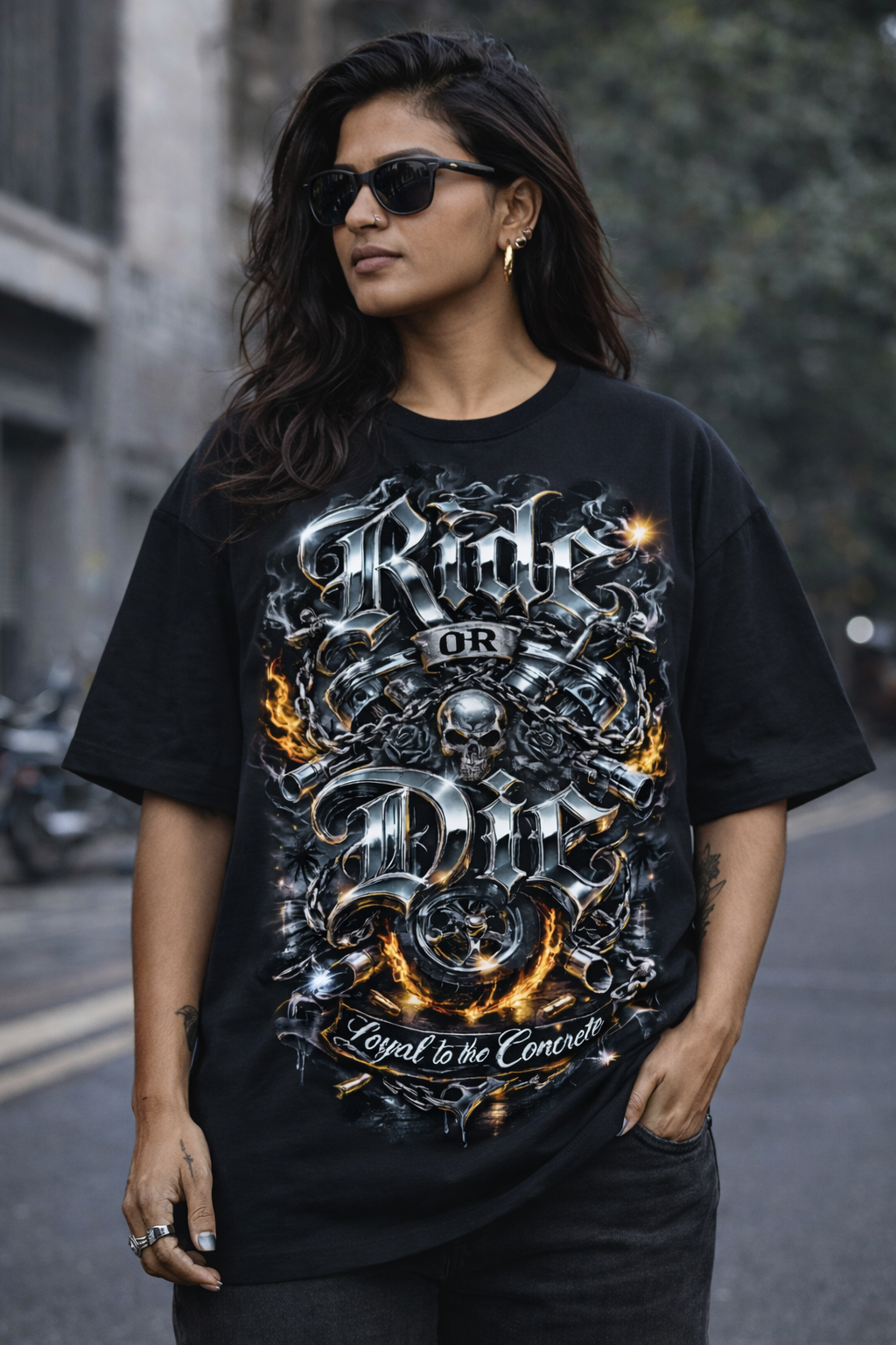 Ride or Die Biker Bootlegged Style T-Shirt