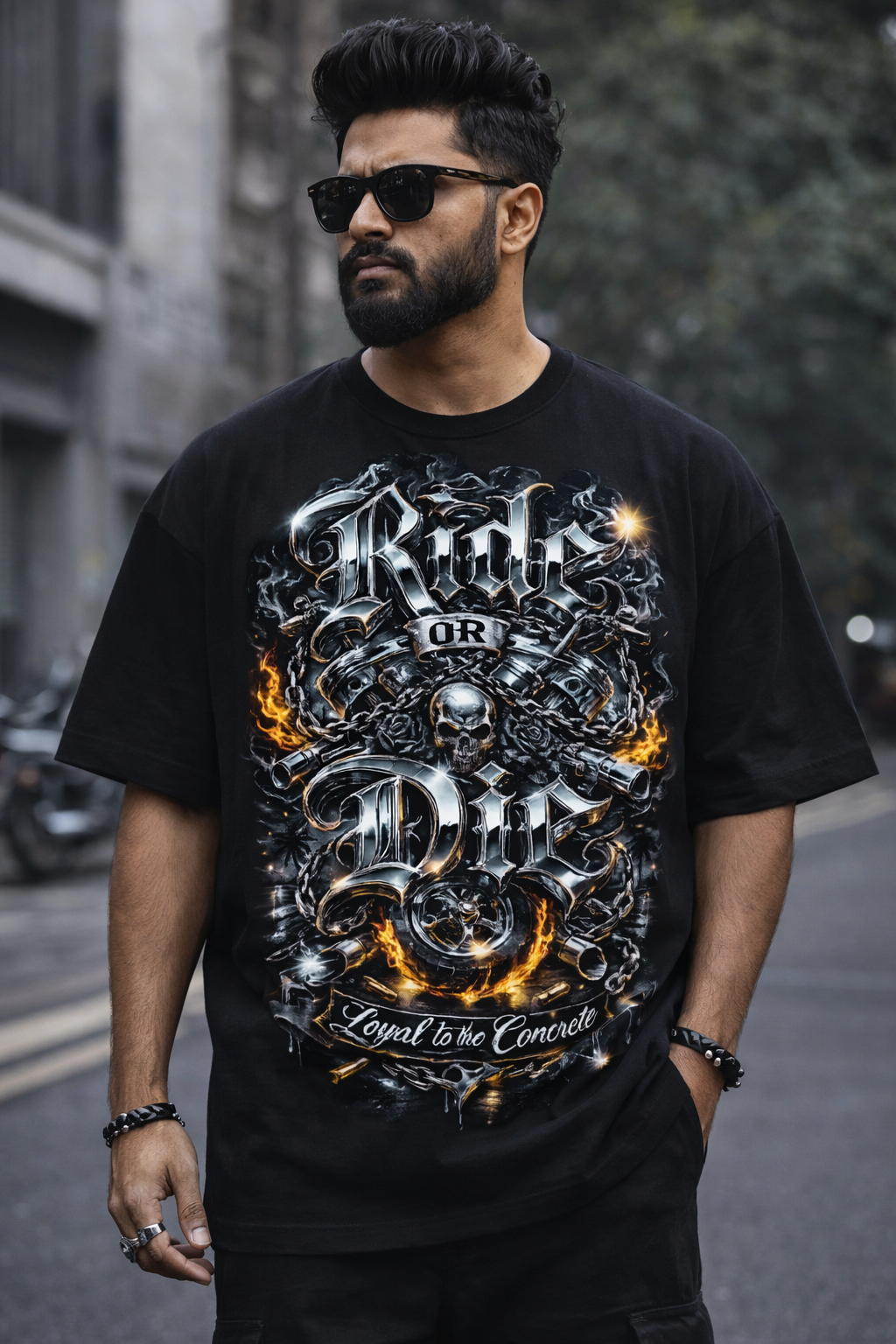 Ride or Die Biker Bootlegged Style T-Shirt