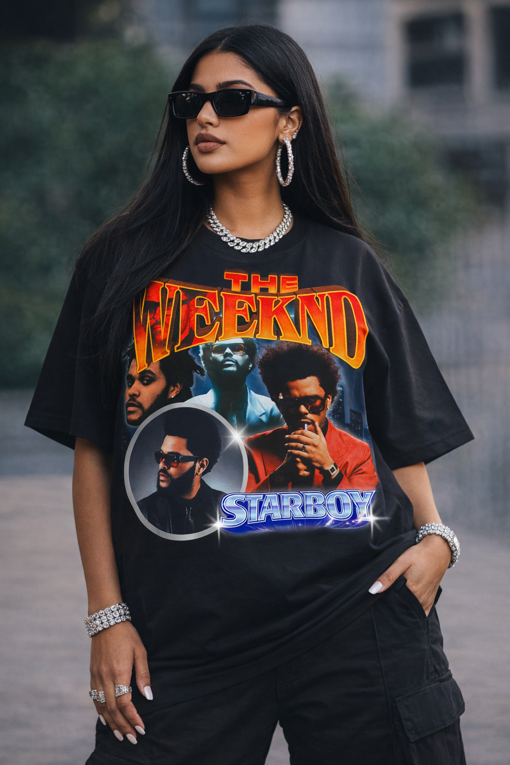 The Weeknd Starboy Unisex Oversized Klassisches T-Shirt