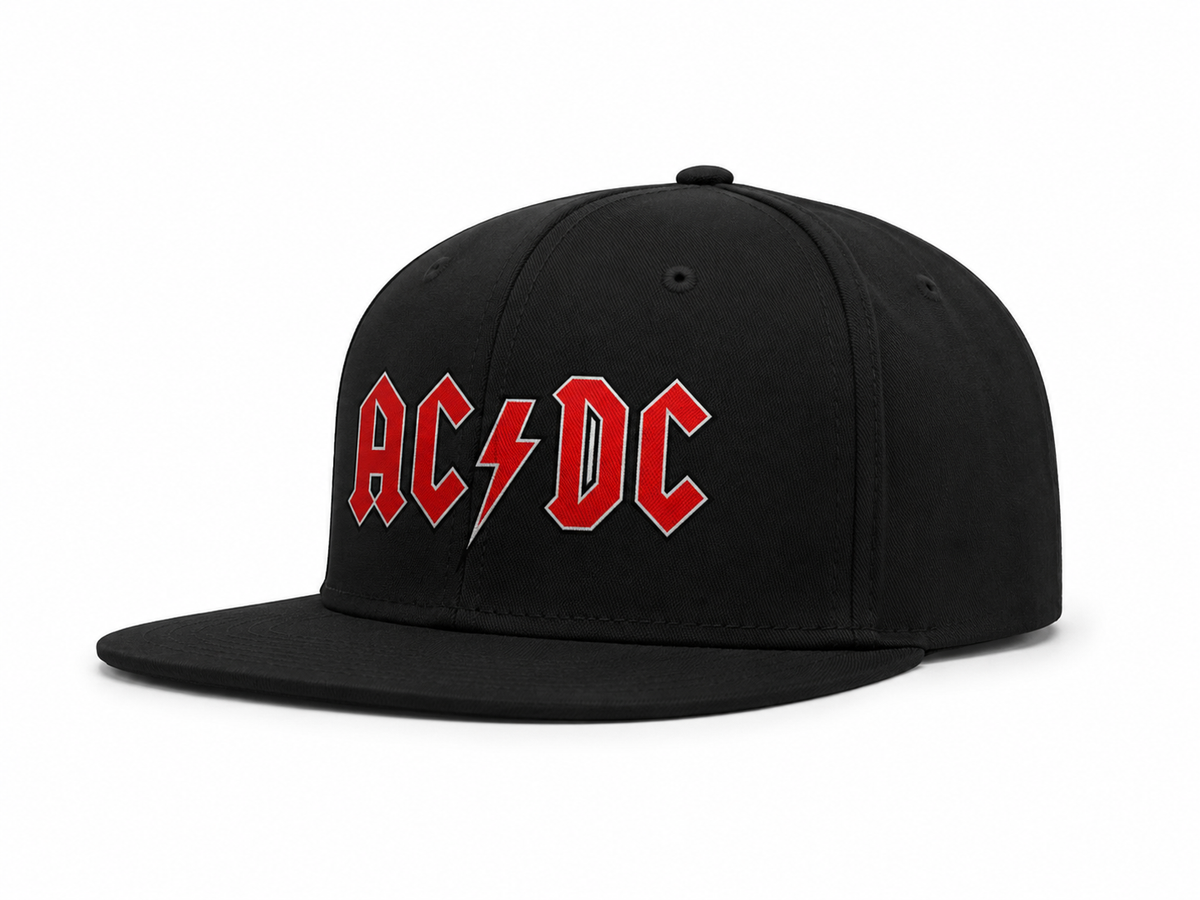 AC/DC Unisex Snapback Cap With Blood Red Lightning Bold Design 