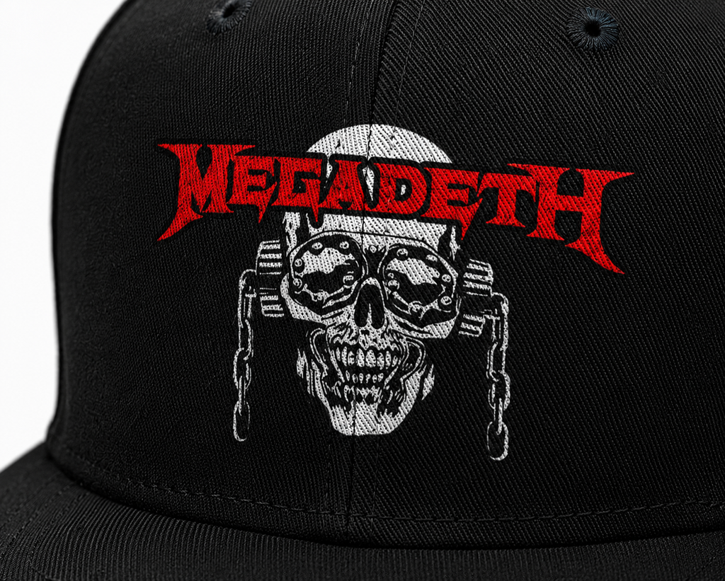 Megadeth Symphonies Of Destruction Ash Grey Industrial Lettering Unisex DTF Printed Snapback Cap