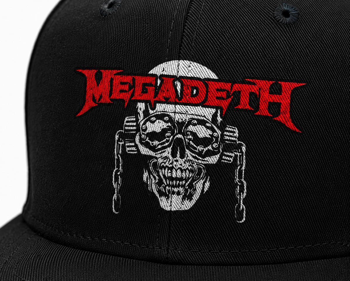 Megadeth Symphonies Of Destruction Ash Grey Industrial Lettering Unisex DTF Printed Snapback Cap