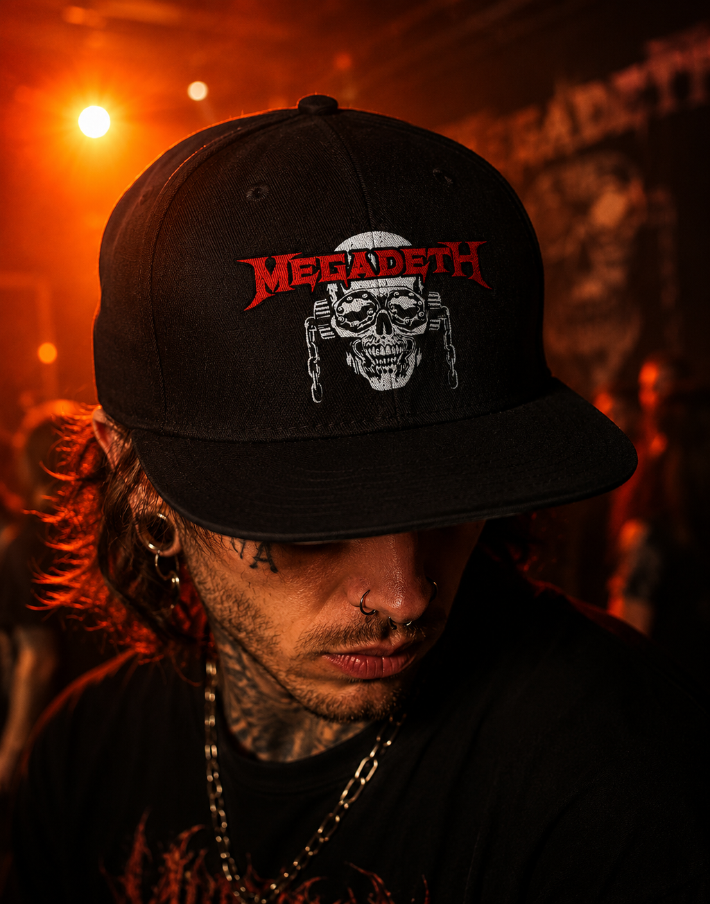 Megadeth Symphonies Of Destruction Ash Grey Industrial Lettering Unisex DTF Printed Snapback Cap