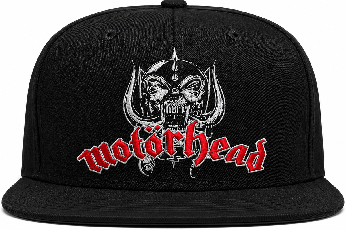 Motordeath Unisex Snapback Cap With Blood Red Warpig Emblem Design 
